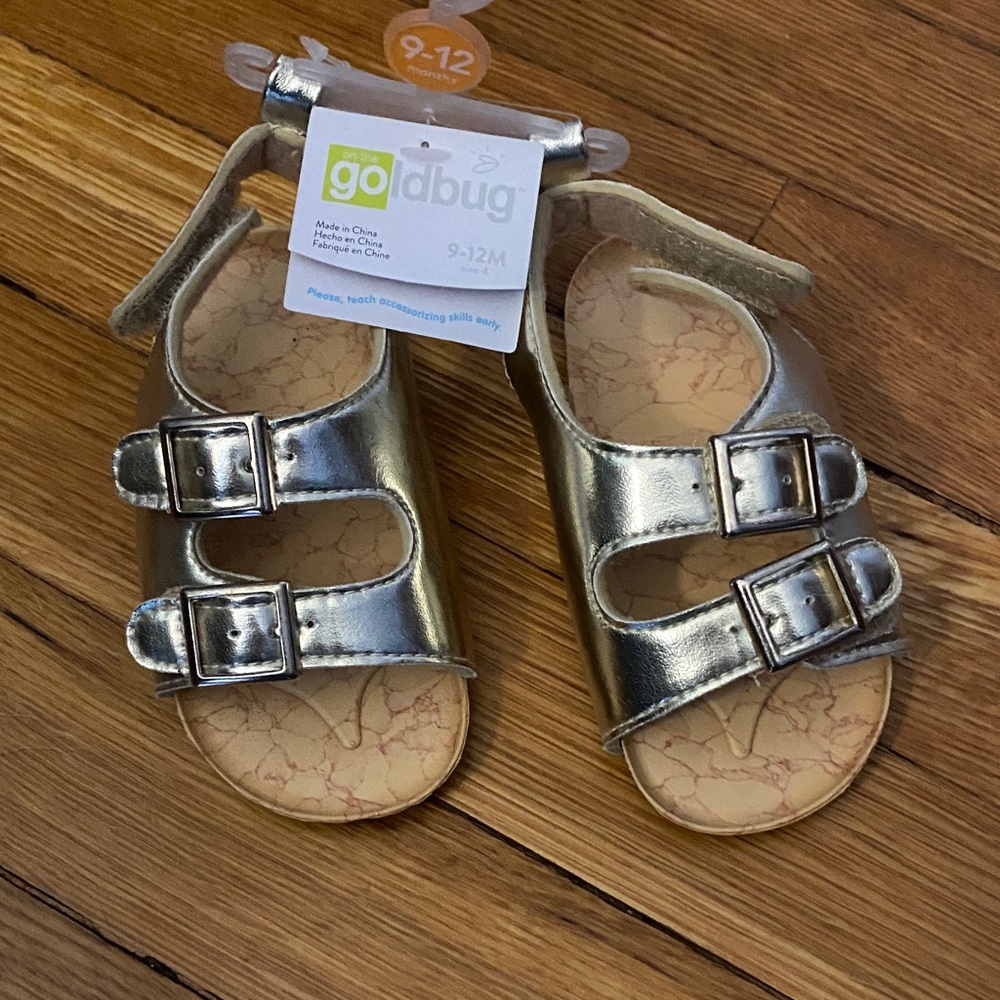 NWT- Gold Kids Sandals